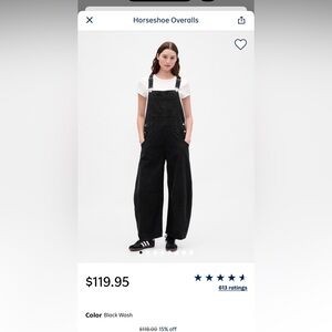 GAP Black Wash Women's Denim Overalls